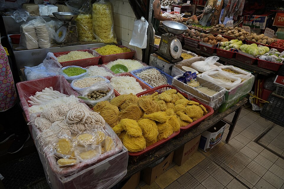 A difference of Noodles on the noodle shop in Hong Kong