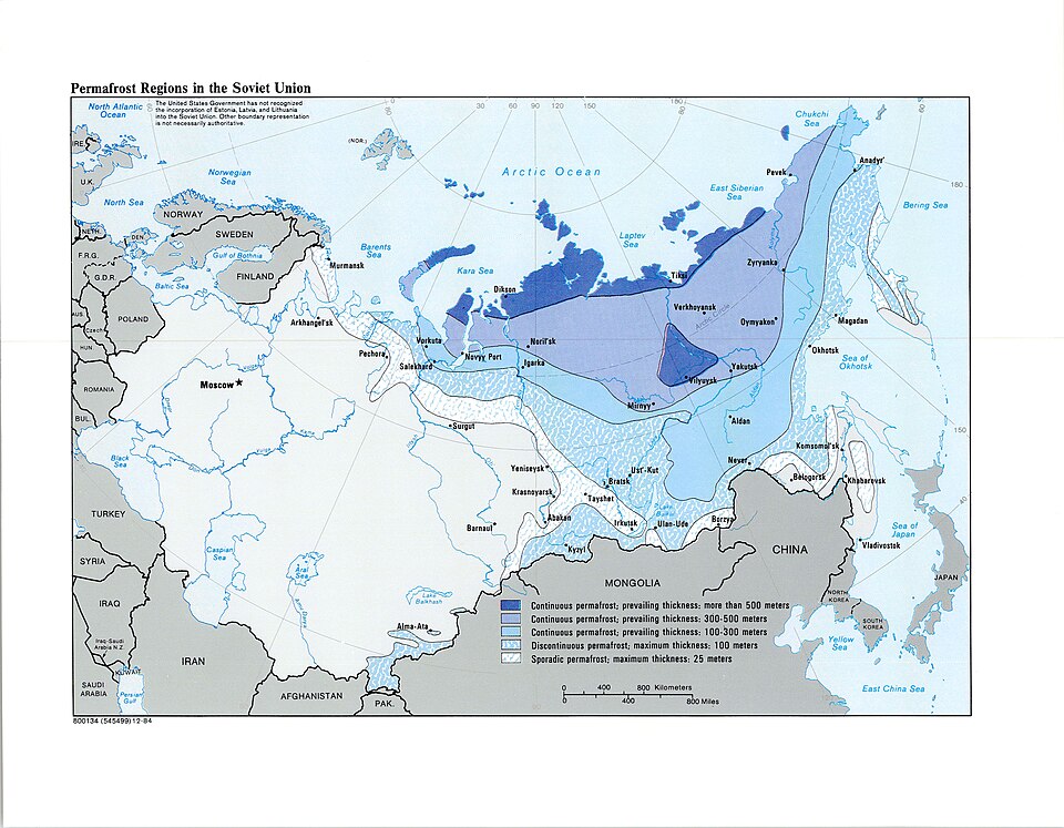 Permafrost Regions in the Soviet Union