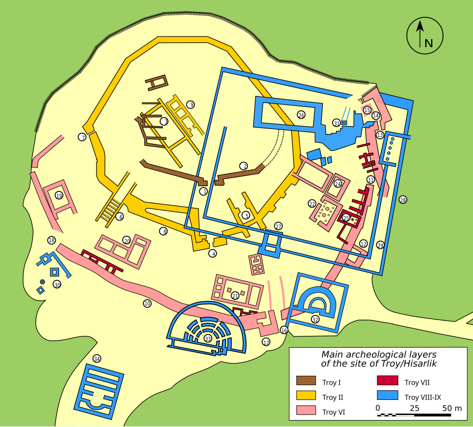 The main phases of construction of Troy