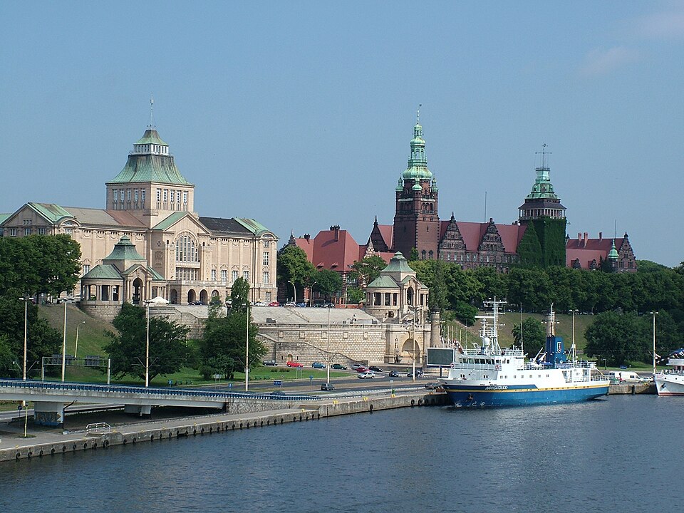The Oder River in Szczecin, Poland