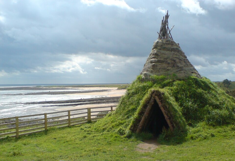 A reconstructed Stone Age round-house