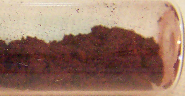 Red phosphorus in a tube.