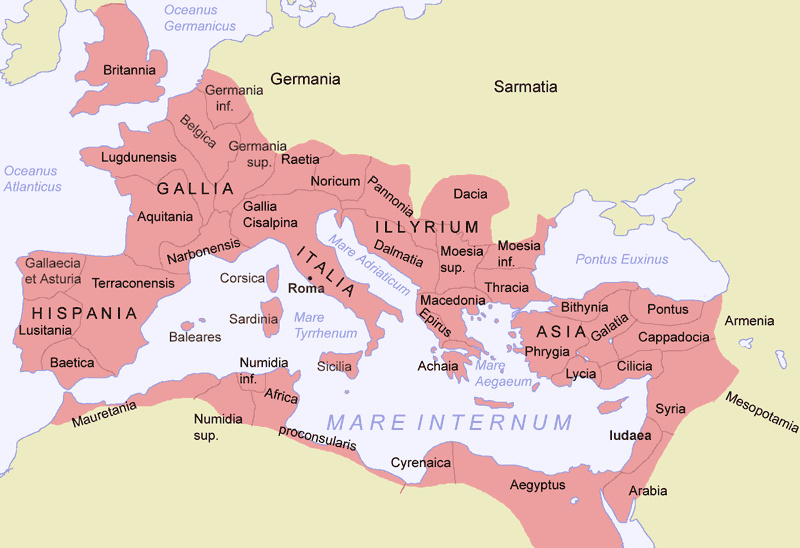 The Roman Empire in AD 116