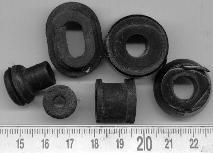 Grommets made of rubber