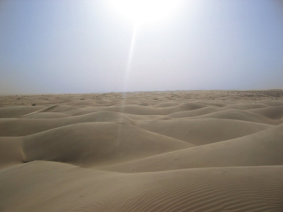 Sand dunes in the Sahara desert.
