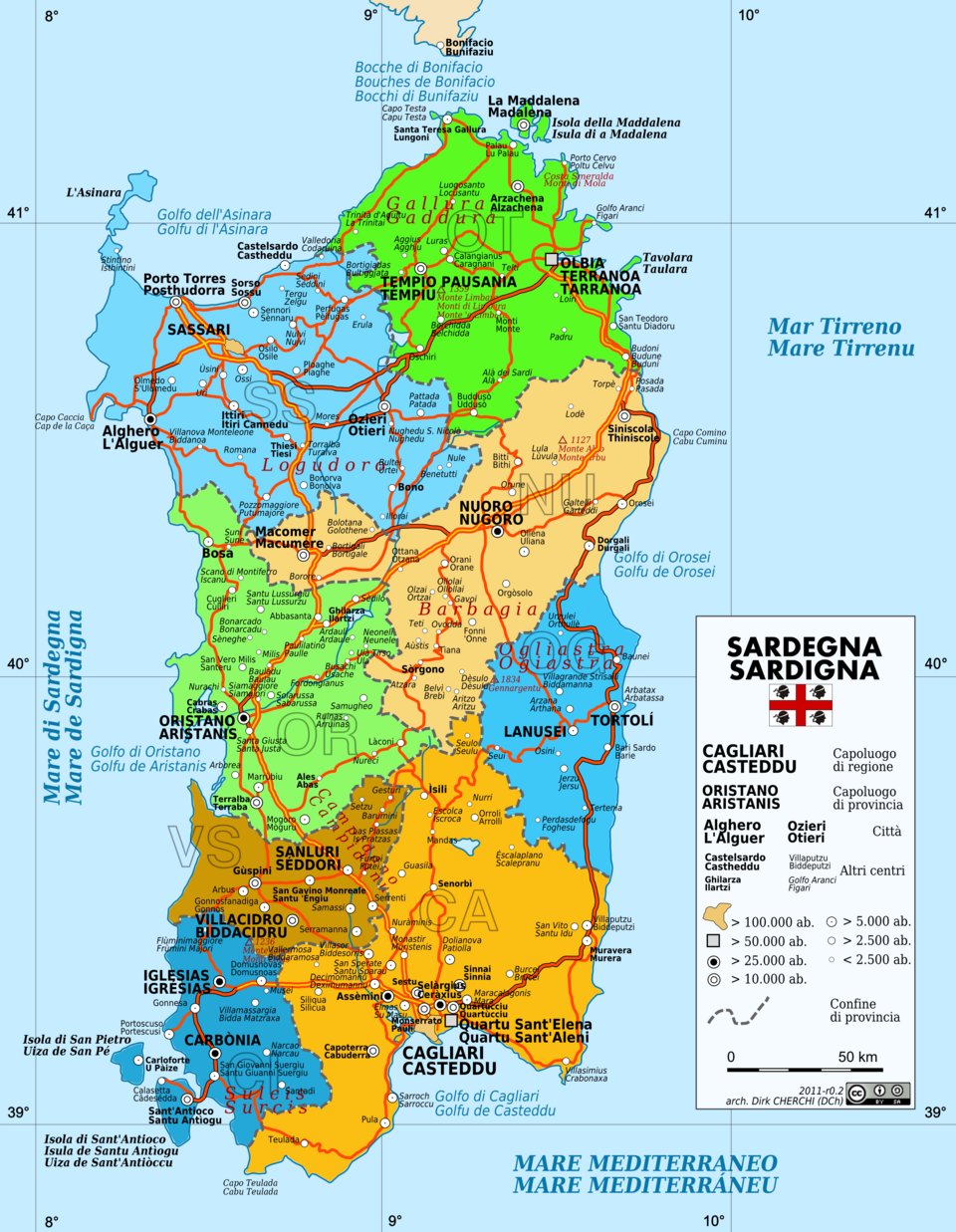 Administrative map with local names.