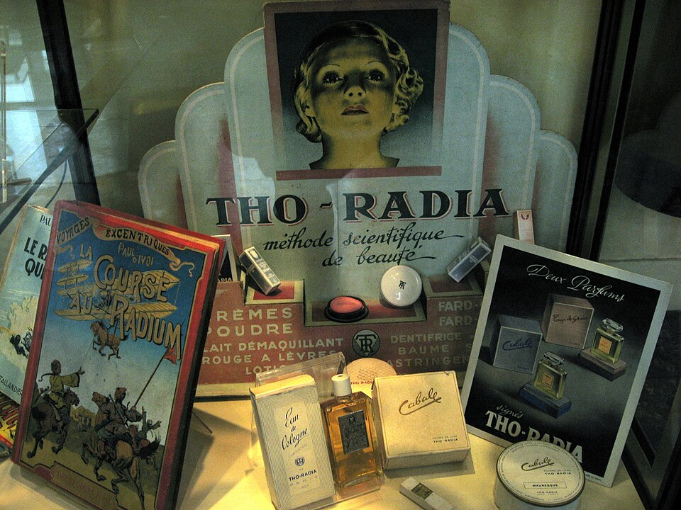 Tho-Radia products from the early 20th century. These were full of radium and thorium, which is also radioactive.