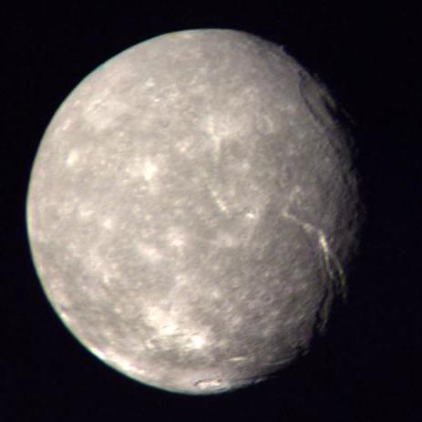 A picture of Titania taken by Voyager 2 in 1986