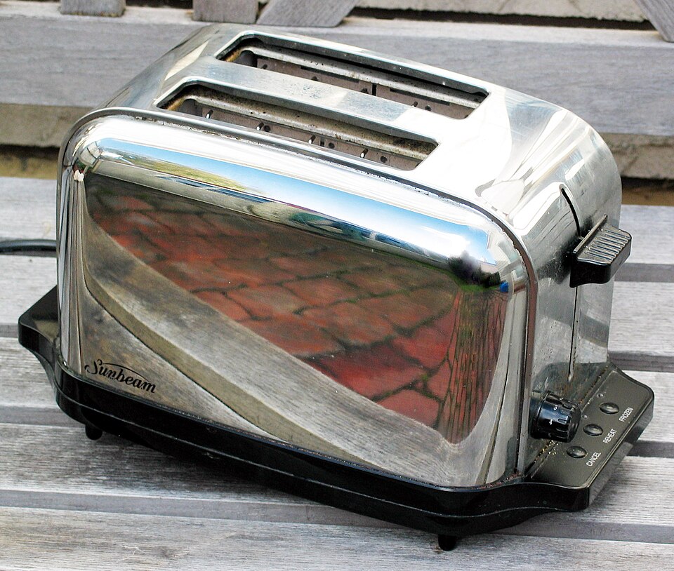 A metal toaster