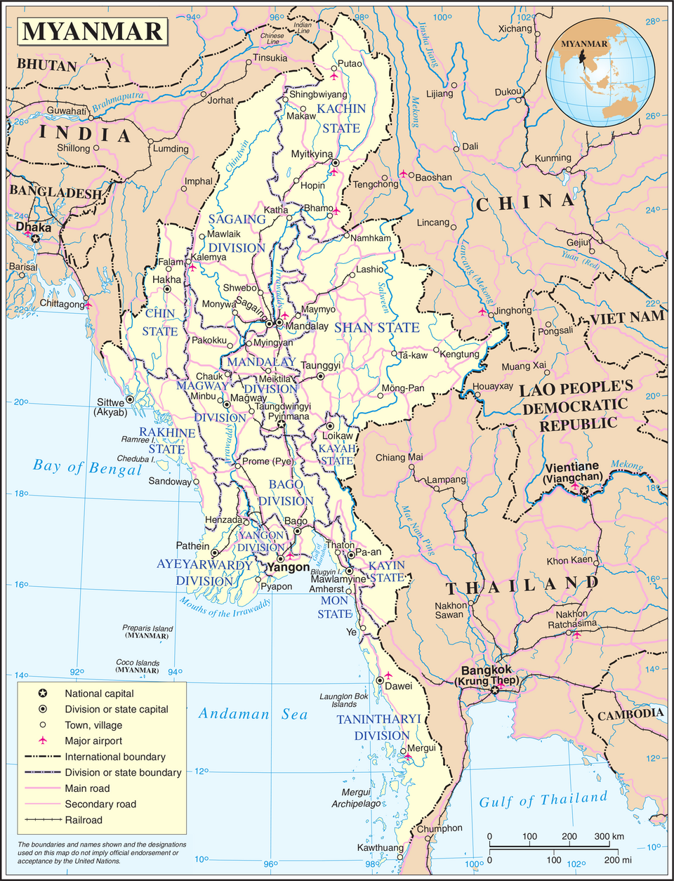 Map of Myanmar