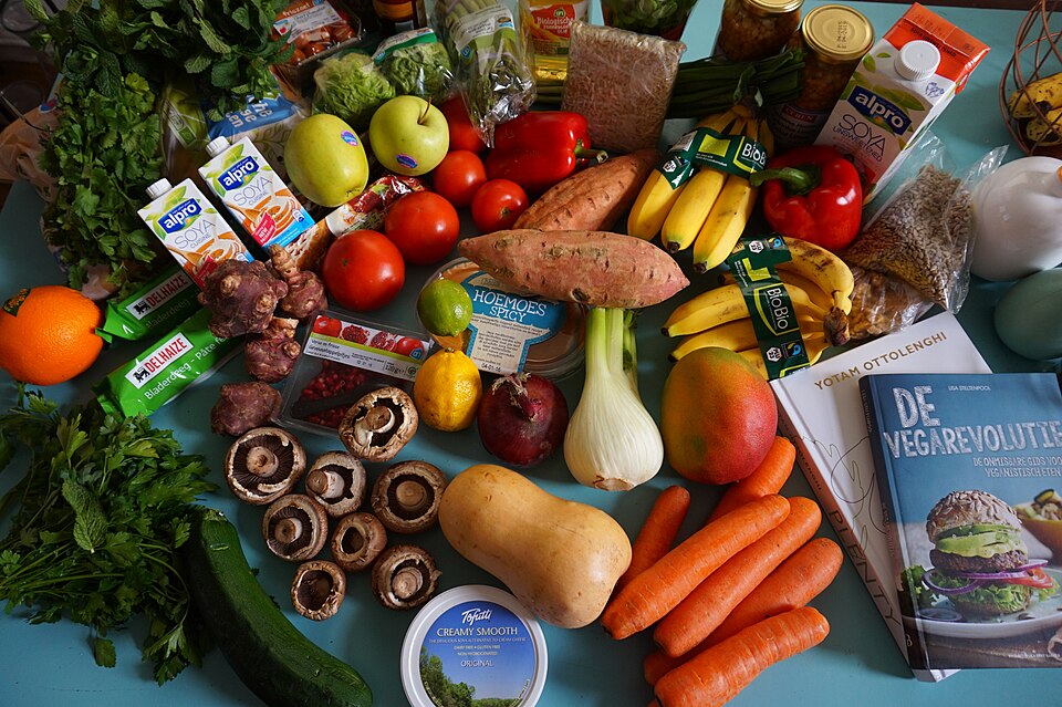 Vegan and vegetarian grocery shopping and cookery books