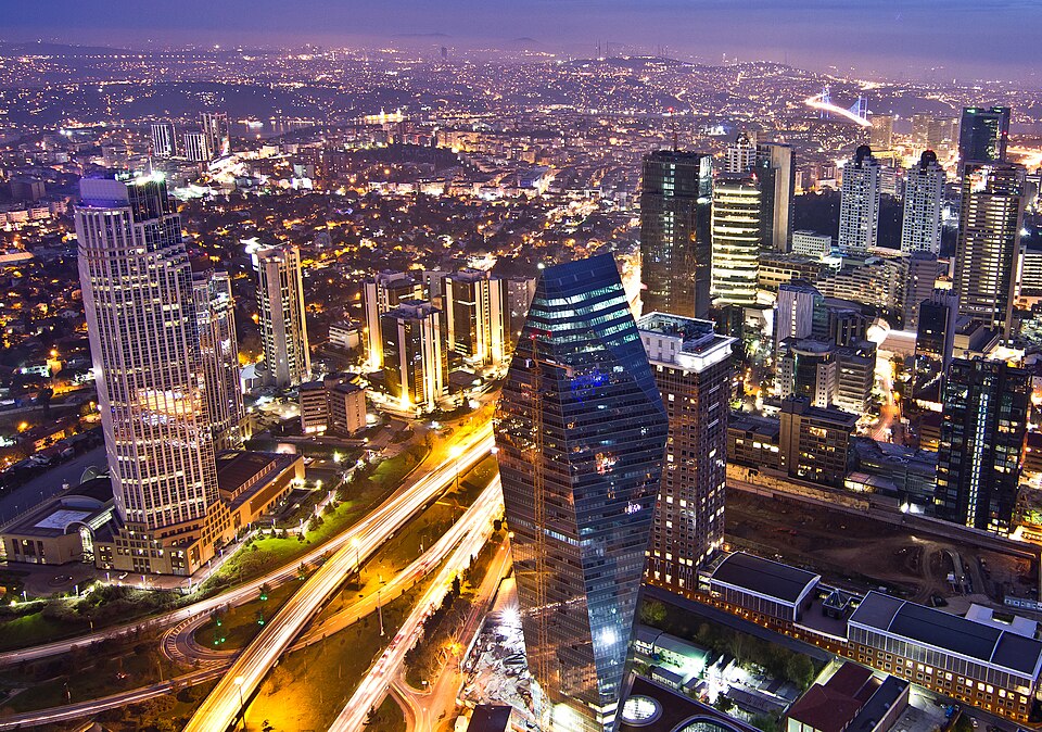 View of Levent financial district from Istanbul Sapphire
