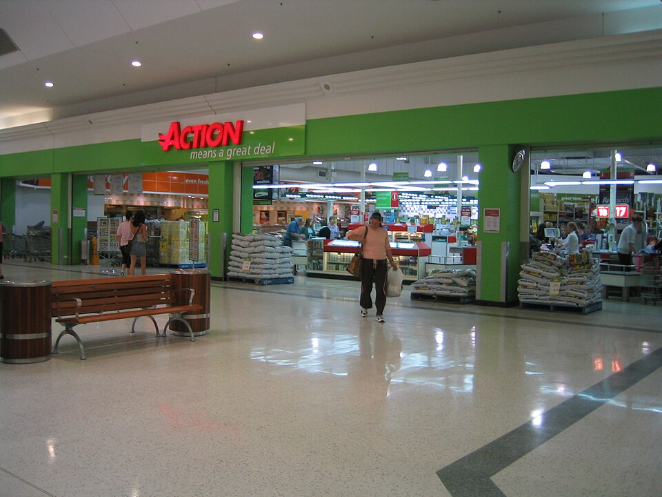 The outside of a grocery store in a shopping centre in Australia