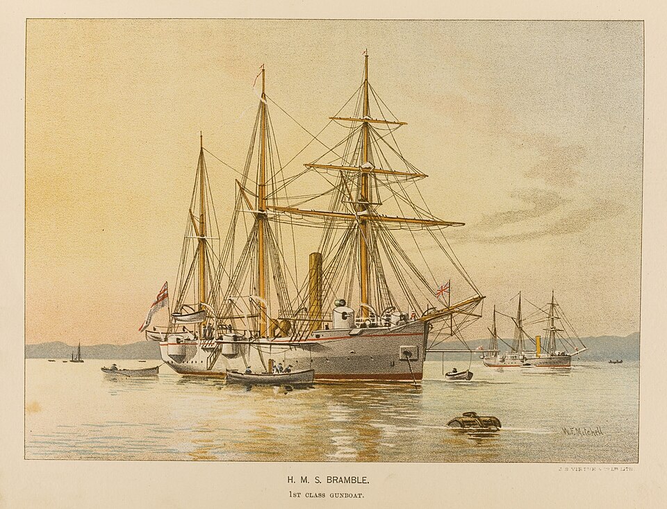 Bramble-class gunboat, built for the Royal Navy in 1886