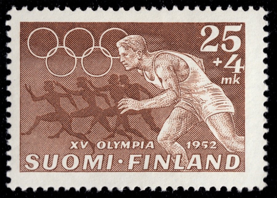 Tapio Wirkkala: Stamp for the Helsinki Olympics, 1952. (running)