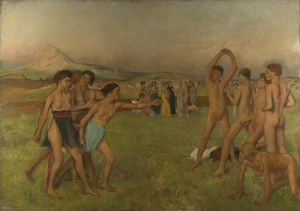 Young Spartants exercising by Edgar Degas (1834-1917)